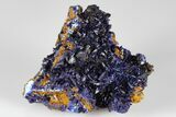 Sparkling Azurite Crystals on Chrysocolla - Laos #178157-1